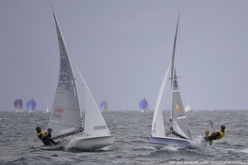 Mike Holt & Rob Woelfel win the 2014 SAP 505 World Championship in Kiel photo copyright Christophe Favreau / SAP taken at Kieler Yacht Club and featuring the 505 class