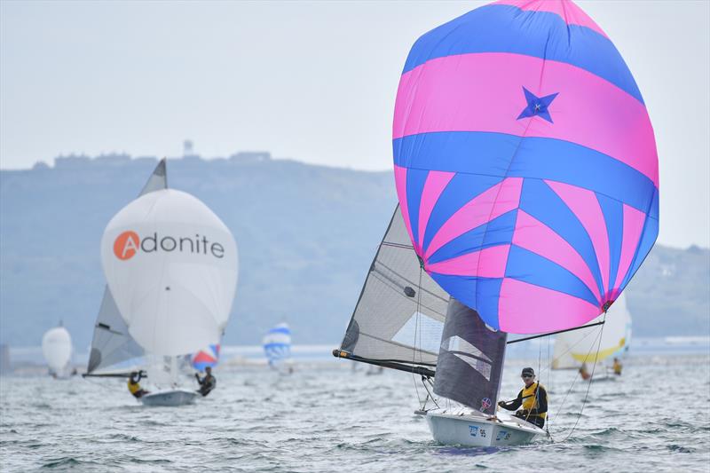 Quirk and Dunn on their way to victory in the opening race of the SAP 505 Worlds at Weymouth - photo © Christophe Favreau / www.christophefavreau.com