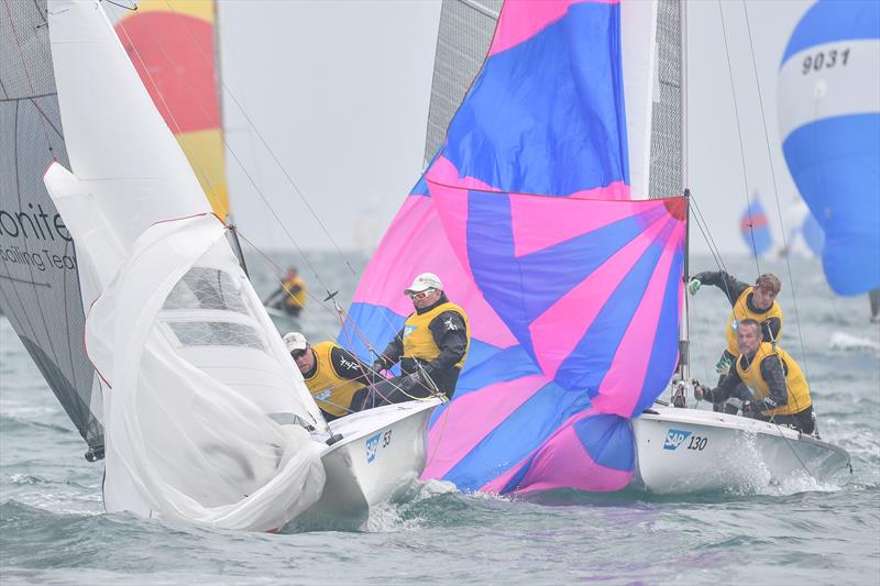 Close racing in Race 4 on day 3 of the SAP 505 Worlds at Weymouth - photo © Christophe Favreau / www.christophefavreau.com