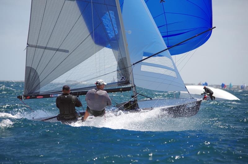 Ben Schulz & David Clayton on day 3 of the 505 World Championship photo copyright Christophe Favreau / www.christophefavreau.com taken at Fremantle Sailing Club and featuring the 505 class