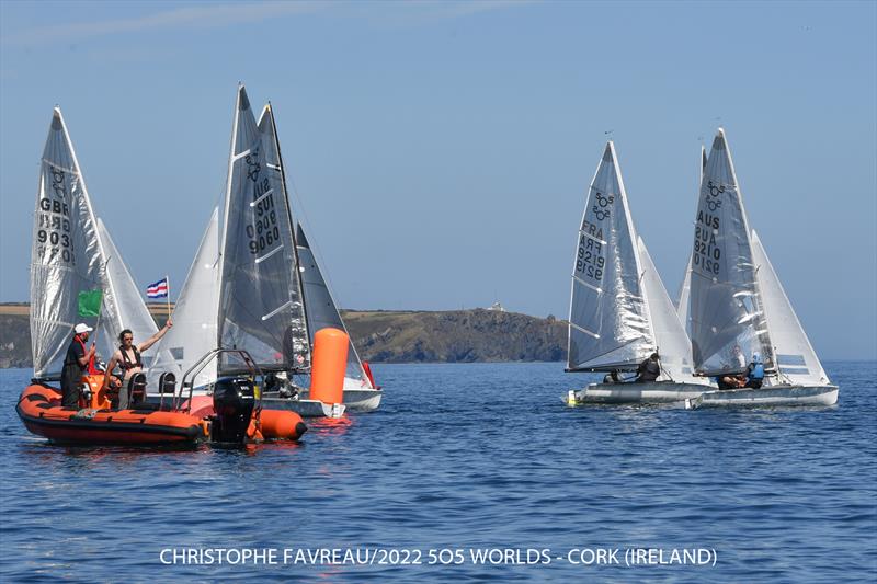 505 Worlds at Crosshaven Day 1 photo copyright Christophe Favreau / www.christophefavreau.com taken at Royal Cork Yacht Club and featuring the 505 class