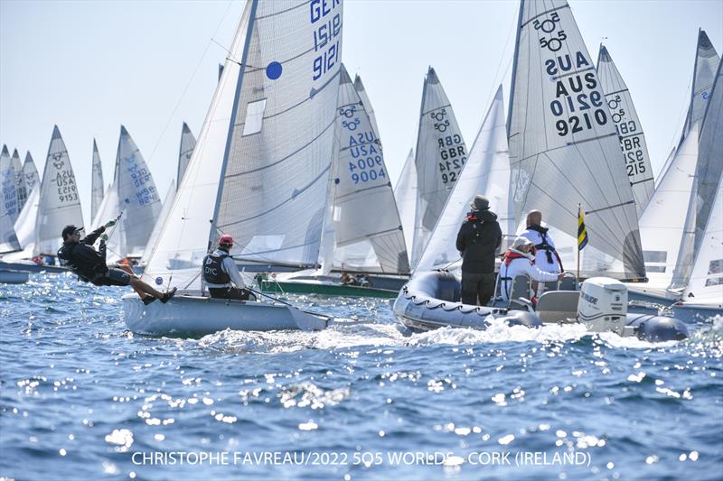 Finally some breeze on day 5 of the 505 Worlds at Crosshaven photo copyright Christophe Favreau / www.christophefavreau.com taken at Royal Cork Yacht Club and featuring the 505 class