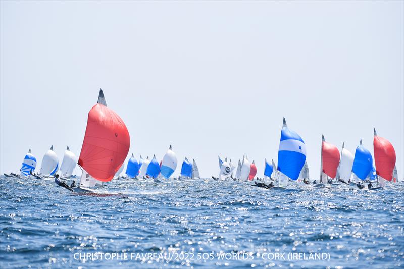 McNay and Paine lead the fleet - 2022 505 World Championship day 6 photo copyright Christophe Favreau / 2022 505 Worlds taken at Royal Cork Yacht Club and featuring the 505 class