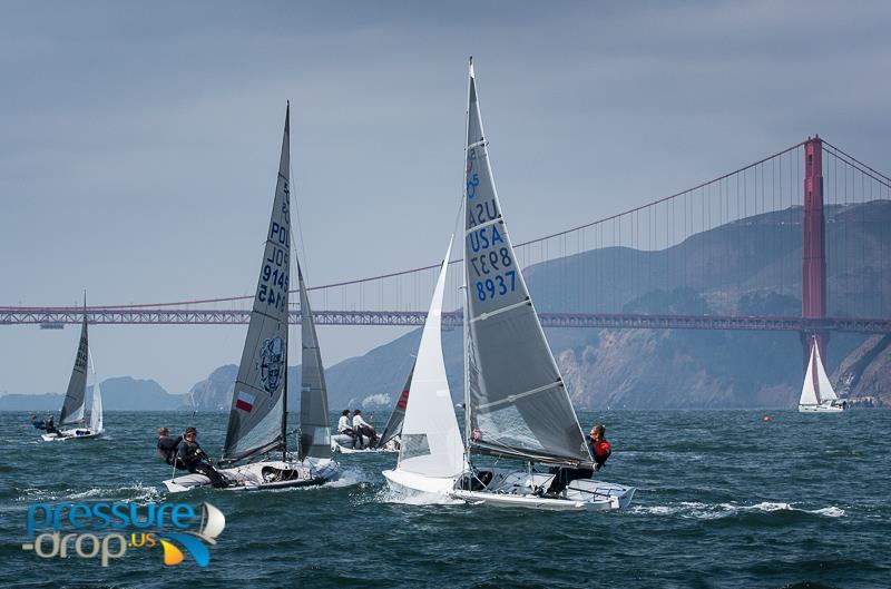 5O5 Pre-Worlds and North American Championship in San Francisco Bay photo copyright Eric Simonson / www.h2oshots.com taken at St. Francis Yacht Club and featuring the 505 class