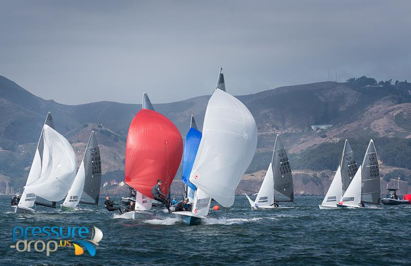 5O5 Pre-Worlds and North American Championship in San Francisco Bay photo copyright Eric Simonson / www.h2oshots.com taken at St. Francis Yacht Club and featuring the 505 class