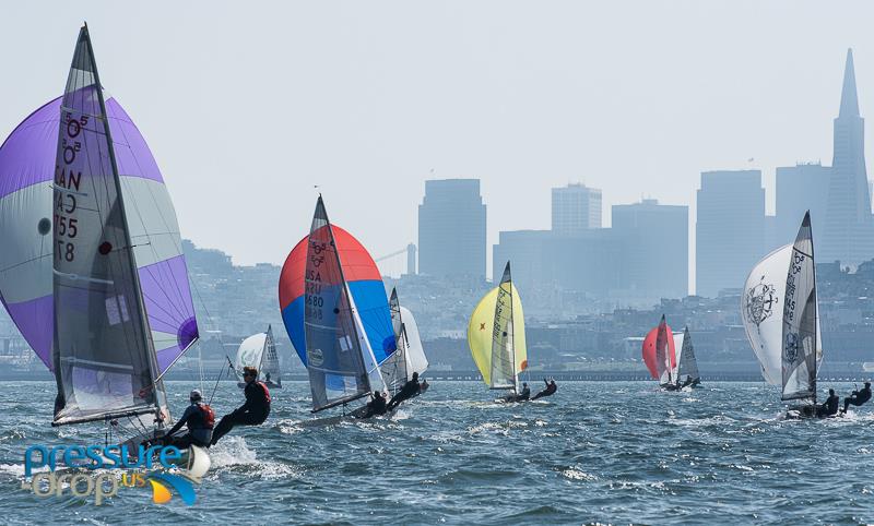 5O5 Pre-Worlds and North American Championship in San Francisco Bay photo copyright Eric Simonson / www.h2oshots.com taken at St. Francis Yacht Club and featuring the 505 class