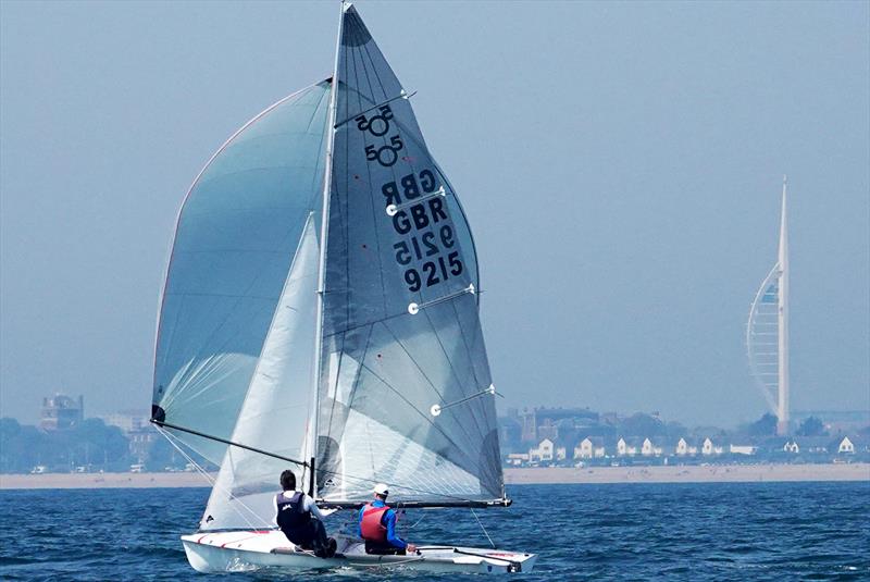 Roger Gilbert and Ian Mitchell  - 505 Southern Championships at Hayling Island photo copyright Sarah Mitchell taken at Hayling Island Sailing Club and featuring the 505 class