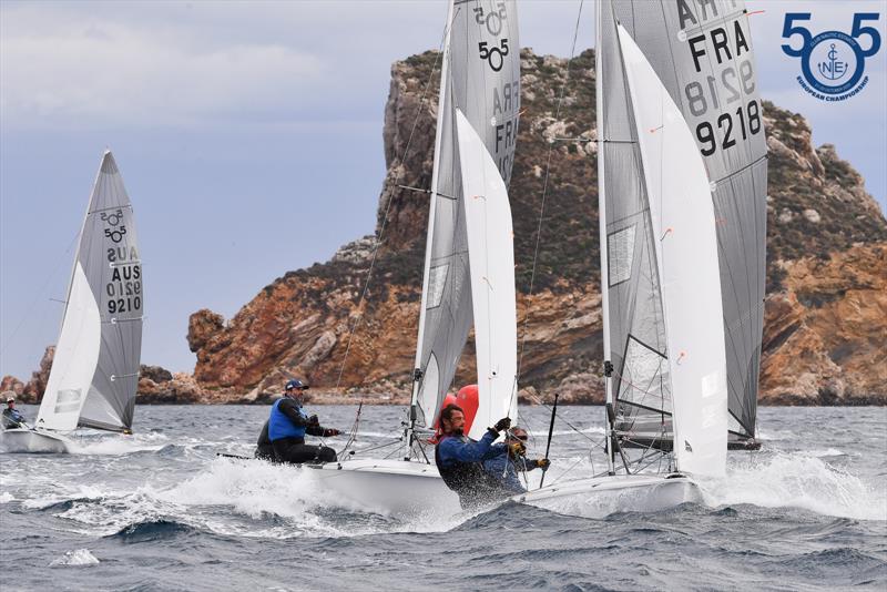 Day 2, spacer mark - 505 European Championship in Spain photo copyright Christophe Favreau / www.christophefavreau.com taken at Club Nàutic Estartit and featuring the 505 class