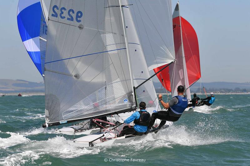 2026 505 Worlds at Hayling Island Day 1 photo copyright Christophe Favreau / www.christophefavreau.com taken at Hayling Island Sailing Club and featuring the 505 class