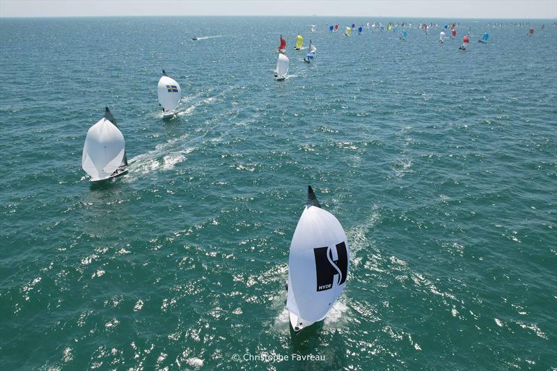 2026 505 Worlds at Hayling Island Day 5 photo copyright Christophe Favreau / www.christophefavreau.com taken at Hayling Island Sailing Club and featuring the 505 class