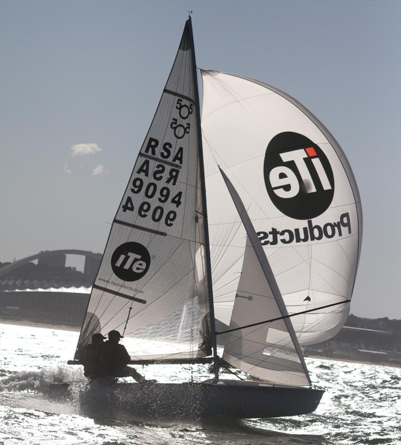 The Funke brothers, Peter and Thomas are pictured blasting offshore of Durban in a 505 Nationals hosted by Point Yacht Club. Thomas was announced as SA Sailor of the year at the South African Sailing AGM on Thursday evening photo copyright Sophie Thompson taken at  and featuring the 505 class