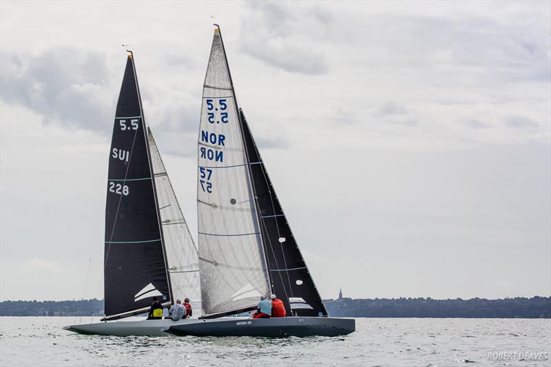 Tight start to final race at the Scandinavian Gold Cup 2018 photo copyright Robert Deaves taken at Royal Yacht Squadron and featuring the 5.5m class