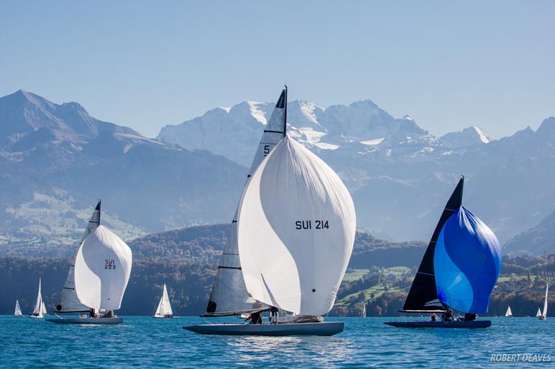 New Moon chases Caracole on day 2 of the 5.5 Metre Herbstpreis photo copyright Robert Deaves taken at  and featuring the 5.5m class