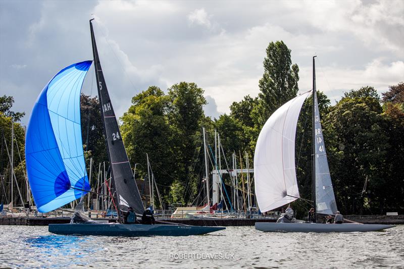 New Moon II leads Girls on Film on day 1 of the 5.5 Metre German Open in Berlin photo copyright Robert Deaves / www.robertdeaves.uk taken at Verein Seglerhaus am Wannsee and featuring the 5.5m class