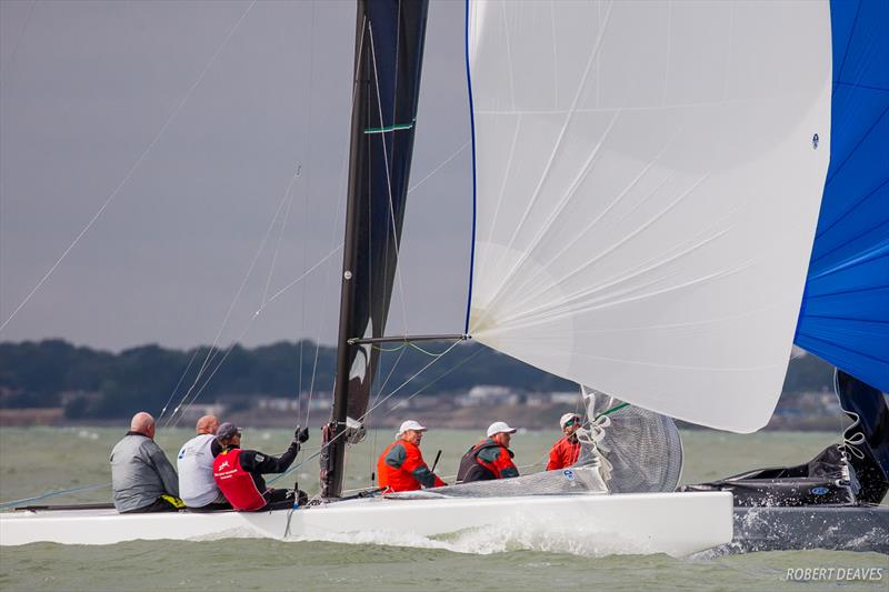 Overlapped all the way to the finish - Scandinavian Gold Cup 2018 photo copyright Robert Deaves taken at Royal Yacht Squadron and featuring the 5.5m class