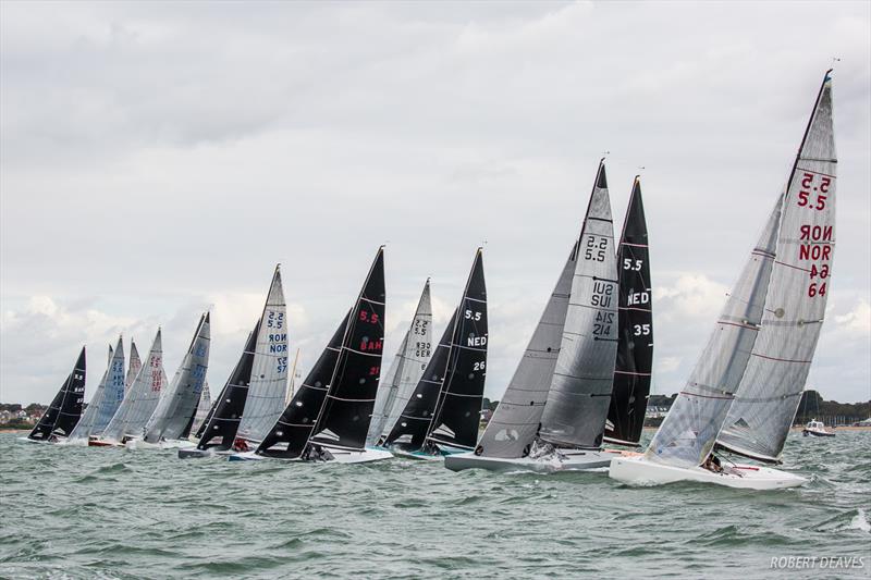 Start of Race 8 - 2018 5.5 Metre World Championship photo copyright Robert Deaves taken at Royal Yacht Squadron and featuring the 5.5m class