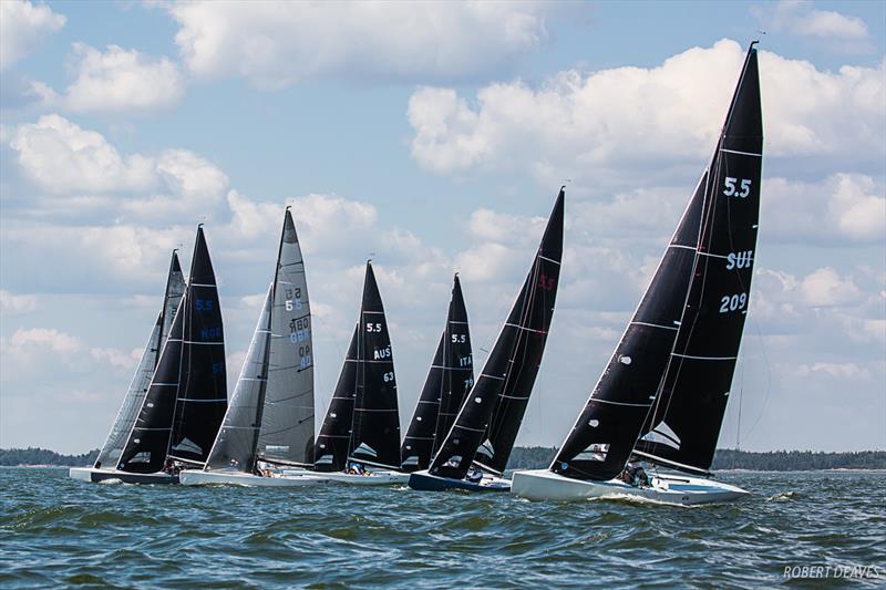 Start Race 1 - 2019 Scandinavian Gold Cup photo copyright Robert Deaves taken at  and featuring the 5.5m class