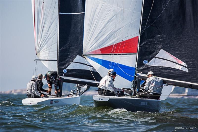Close on the downwind - 2019 Scandinavian Gold Cup photo copyright Robert Deaves taken at  and featuring the 5.5m class