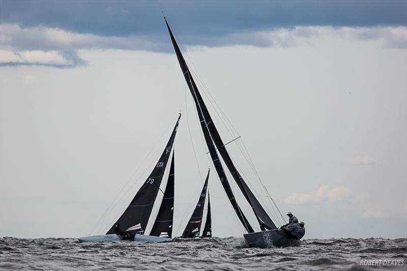 Artemis XIV leads Race 3 - Day 2 - 5.5 Metre World Championship 2019 in Helsinki photo copyright Robert Deaves taken at  and featuring the 5.5m class