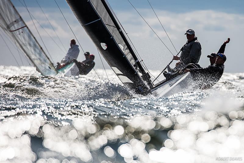 Girls on Film leads Clark Kent - Day 2 - 5.5 Metre World Championship 2019 in Helsinki photo copyright Robert Deaves taken at  and featuring the 5.5m class