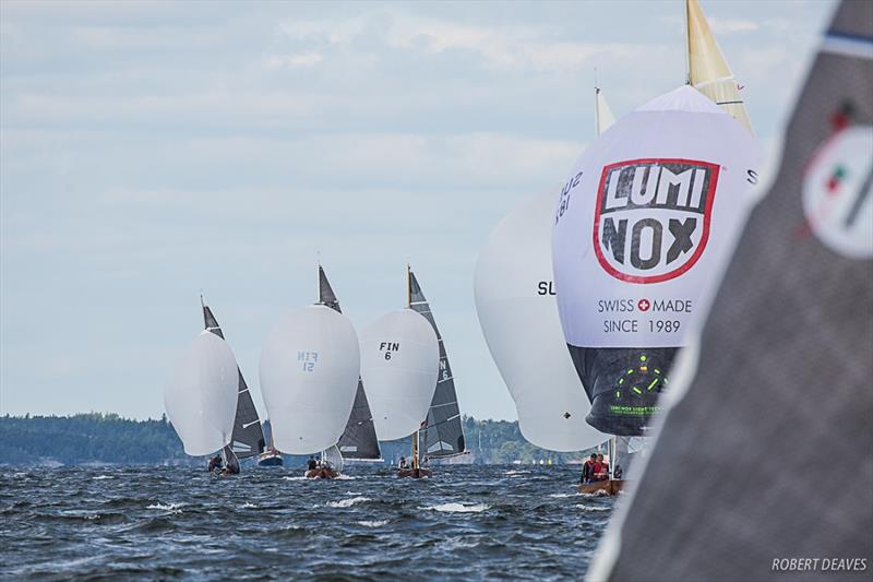 Close up action at the Worlds in Helsinki - 5.5 Metre World Championship photo copyright Robert Deaves taken at Royal Prince Alfred Yacht Club and featuring the 5.5m class