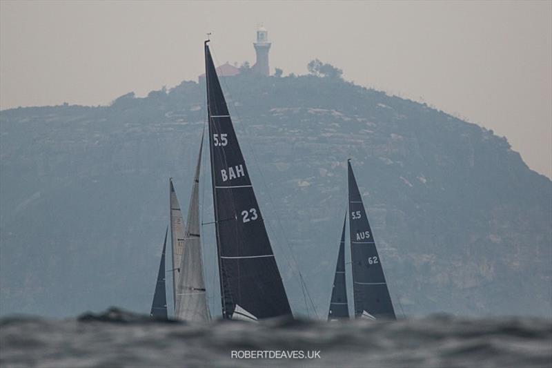 Fleet head upwind from Barrenjoey Head - 2020 International 5.5 Metre World Championship photo copyright Robert Deaves taken at Royal Prince Alfred Yacht Club and featuring the 5.5m class