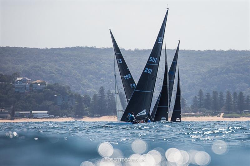 Upwind in race 7 - 2020 International 5.5 Metre World Championship, day 5 photo copyright Robert Deaves taken at Royal Prince Alfred Yacht Club and featuring the 5.5m class