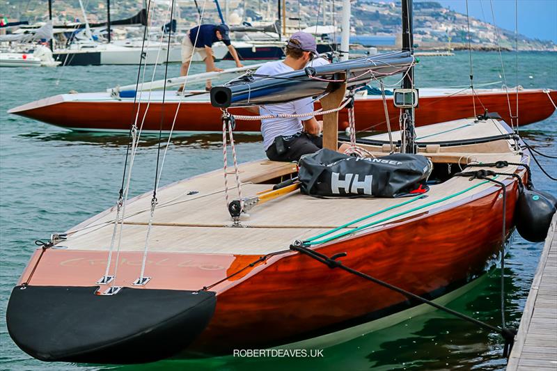 Criollo, a beautiful 1982 Warren Muir designed, cold laminated Evolution hull - 2020 5.5 European Championship photo copyright Robert Deaves taken at  and featuring the 5.5m class