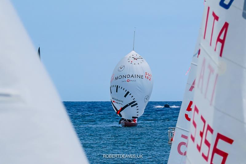 Perfect timing from Skylla IV  - 2020 5.5 European Championship photo copyright Robert Deaves taken at  and featuring the 5.5m class