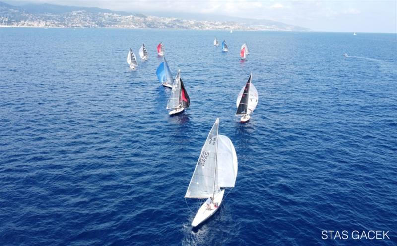 Close racing on Day 4 - 5.5 Metre European Championship 2020 photo copyright Robert Deaves taken at Yacht Club Sanremo and featuring the 5.5m class