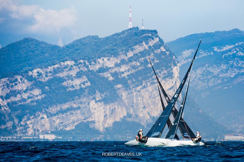 Girls on Film crosses Ali Baba - 2021 5.5 Metre Alpen Cup photo copyright Robert Deaves taken at Circolo Vela Torbole and featuring the 5.5m class