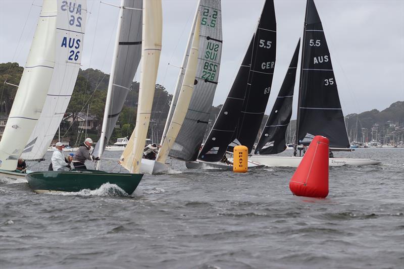 Fleet Shot top mark - 2022 5.5m Australian Championship photo copyright Rob McClelland taken at Royal Prince Alfred Yacht Club and featuring the 5.5m class