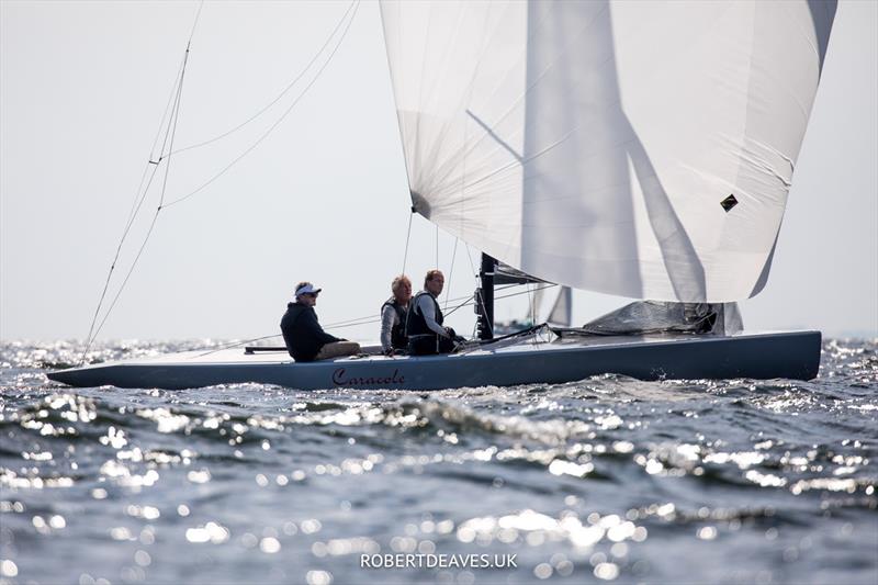 Caracole - 5.5 World Championship 2022 - Day 1 photo copyright Robert Deaves taken at Hankø Yacht Club and featuring the 5.5m class