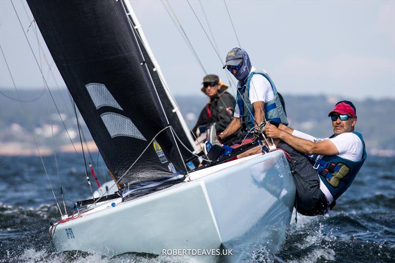 John B (BAH 22, Gavin Mckinney, Mathias Dahlman, Lars Horn Johannessen) during the 5.5 World Championship 2022 photo copyright Robert Deaves taken at Hankø Yacht Club and featuring the 5.5m class