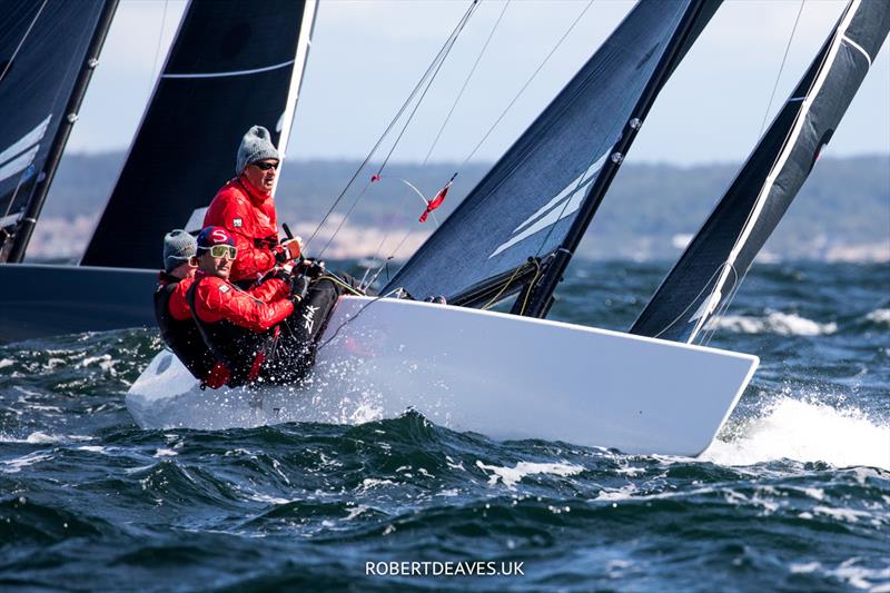 Manly in race 5 of the 5.5 World Championship 2022 - Day 4 photo copyright Robert Deaves taken at Hankø Yacht Club and featuring the 5.5m class