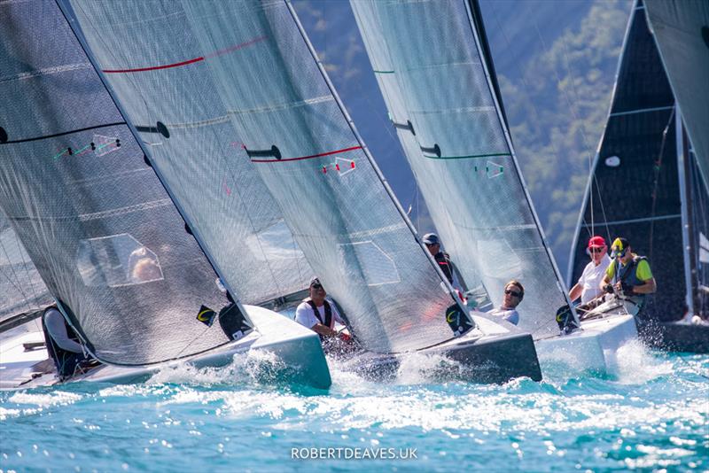 Close finish to Race 4 - 2022 5.5 Metre Swiss Open Day 1 photo copyright Robert Deaves taken at Regattaverein Brunnen and featuring the 5.5m class