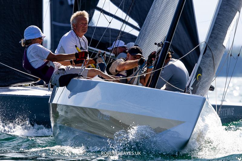 Dune on day 1 of the 5.5 Metre Swiss Open at Grandson photo copyright Robert Deaves / www.robertdeaves.uk taken at Cercle de la Voile de Grandson and featuring the 5.5m class