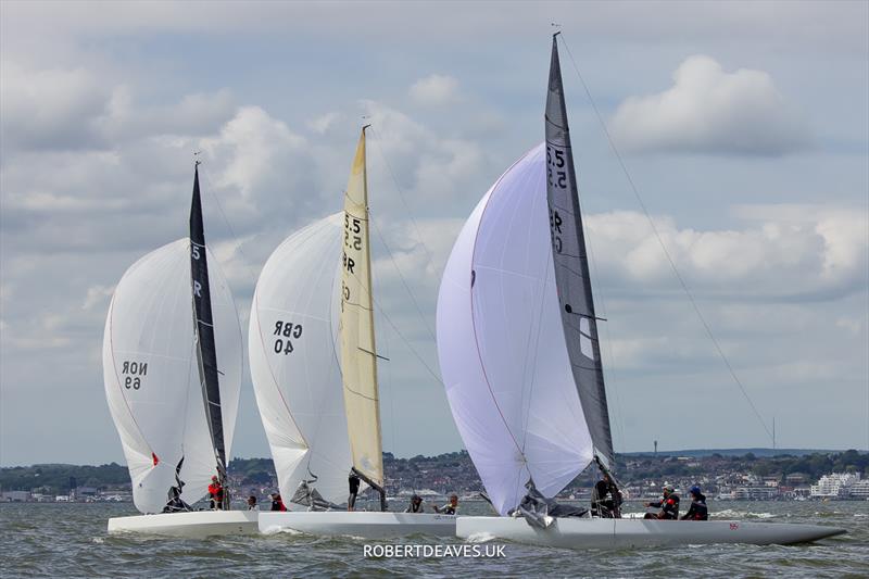 Downwind on day 3 during the 5.5 Metre British National Championship at Cowes - photo © Robert Deaves / www.robertdeaves.uk