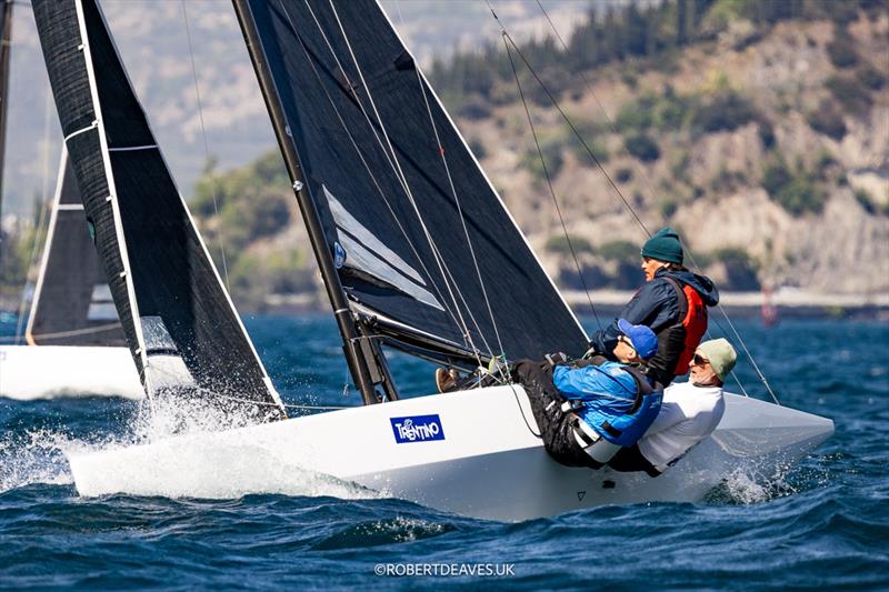 John B on day 2 of the 5.5 Metre Alpen Cup at Riva, Lake Garda, Italy photo copyright Robert Deaves / www.robertdeaves.uk taken at Fraglia Vela Riva and featuring the 5.5m class
