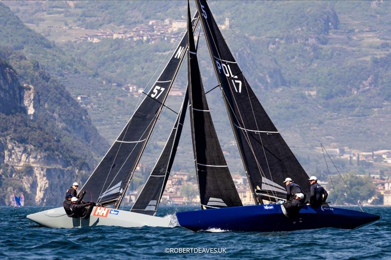 Aspire crosses Artemis during Race 8 on day 3 of the 5.5 Metre Alpen Cup at Riva, Lake Garda, Italy - photo © Robert Deaves / www.robertdeaves.uk