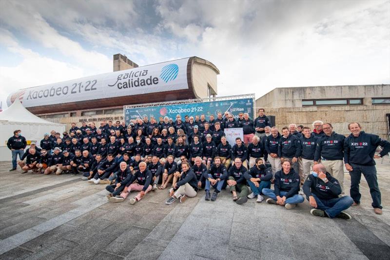 The Xacobeo Six Metre European Championship 2021 Opening Ceremony fleet photo photo copyright María Muiña taken at Real Club Nautico de Sanxenxo and featuring the 6m class