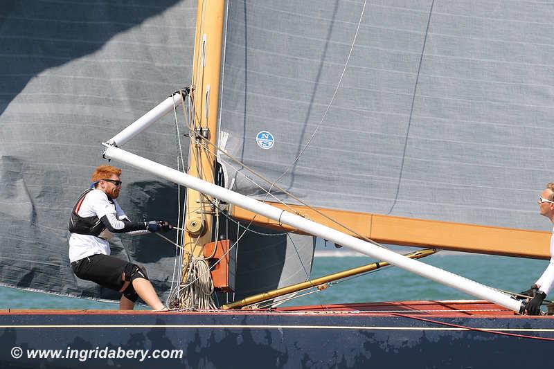 Spinnaker pole collapse in the 8 Metre World Championship 2019 - photo © Ingrid Abery / www.ingridabery.com