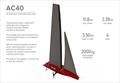 AC40 - overall perspective and basic dimensions of the Women's, Youth and Preliminary Events boat which will also be used by the teams for a test platform © America's Cup Media