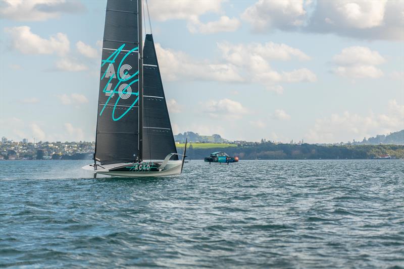 AC40 - returning home - first sailing day - Inner Hauraki Gulf - Auckland - September 21, 2022 - photo © Hamish Hooper / Emirates Team New Zealand