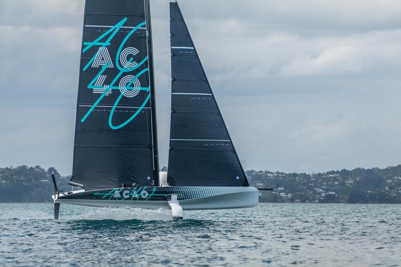 AC40 - first sailing day - Inner Hauraki Gulf - Auckland - September 21, 2022 photo copyright Hamish Hooper / Emirates Team New Zealand taken at Royal New Zealand Yacht Squadron and featuring the AC40 class