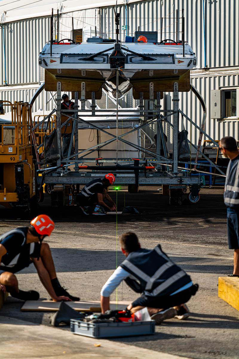 INEOS Britannia - Mast setup - November 25, 2022 - Majorca photo copyright Ugo Fonolla / America's Cup taken at Royal Yacht Squadron and featuring the AC40 class