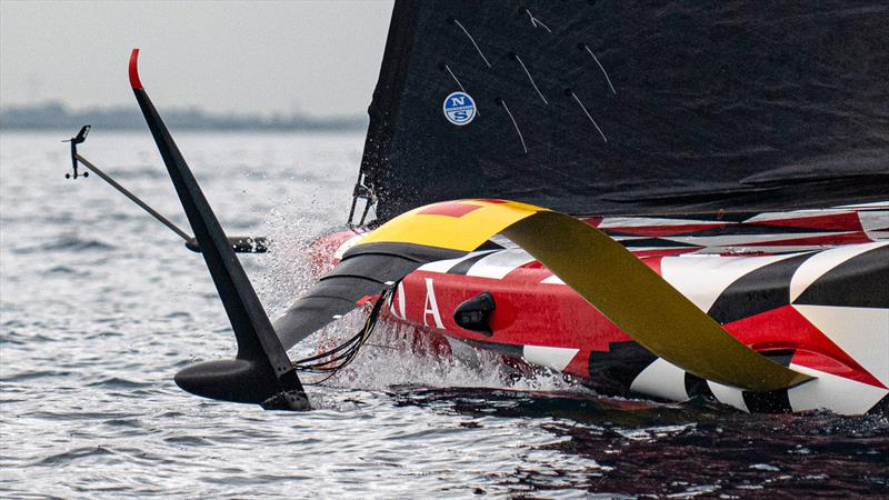 Exposed control cables - Luna Rossa Prada Pirelli -   LEQ12 - December 16, 2022 - Cagliari, Sardinia - photo © Ivo Rovira / America's Cup