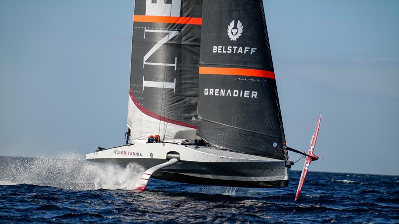 Sailing fast and properly trimmed - INEOS Britannia  -   LEQ12 - January 12, 2023 - Badia de Palma - Mallorca photo copyright Ugo Fonolla / America's Cup taken at Royal Yacht Squadron and featuring the AC40 class