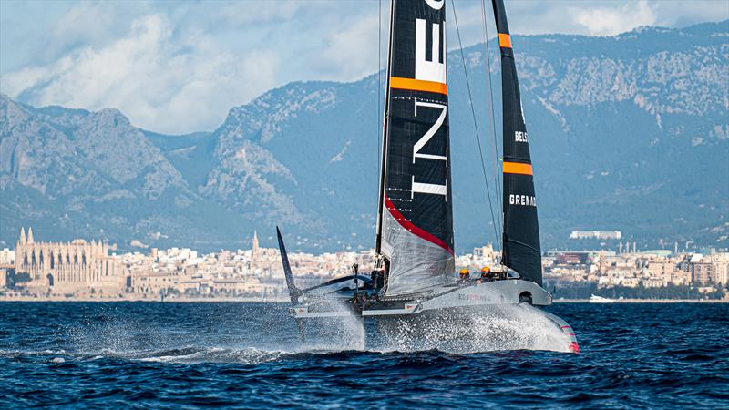 Heeled slightly to windward - INEOS Britannia  -   LEQ12 - January 12, 2023 - Badia de Palma - Mallorca photo copyright Ugo Fonolla / America's Cup taken at Royal Yacht Squadron and featuring the AC40 class