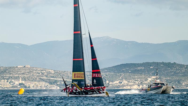 Racing around marks - Luna Rossa Prada Pirelli -   LEQ12 - January 11, 2023 - Cagliari photo copyright Ivo Rovira / America'sCup taken at Circolo della Vela Sicilia and featuring the AC40 class